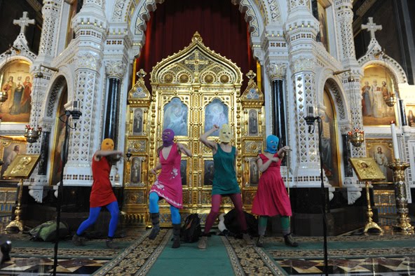 Video footage of Pussy Riot performing in Christ the Saviour Cathedral