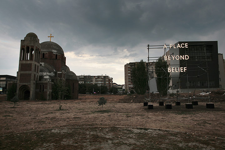 Nathan Coley's A Place beyond Belief reaches Kosovo