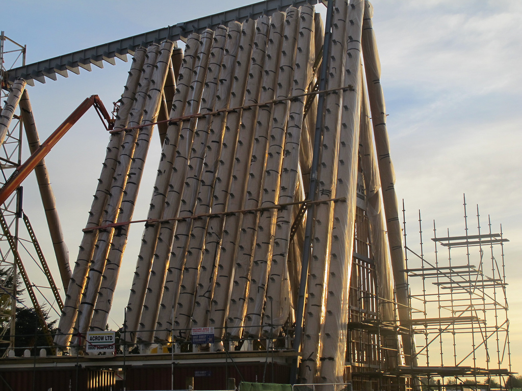 Shigeru Ban's cardboard cathedral takes shape in Christchurch