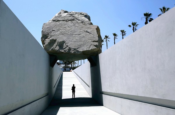 Michael Heizer's monumental Levitated Mass opens at LACMA
